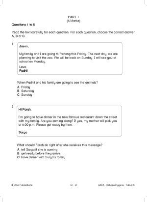 Kertas Model UASA Bahasa Inggeris Year 5 SJKT - Image 3