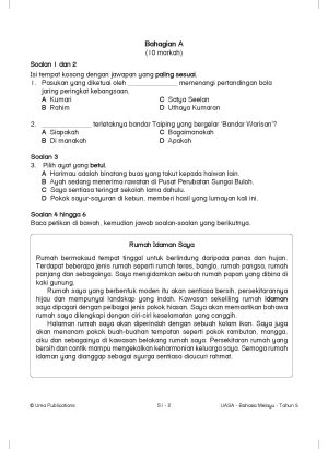 Kertas Model UASA Bahasa Melayu Year 5 SJKT - Image 3