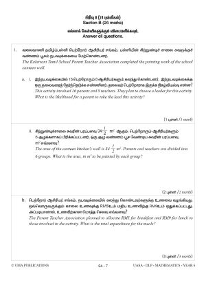 Kertas Model DLP UASA Mathematics Year 6 SJKT - Image 3